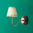 Drake cordless wall fitting in wood and brass