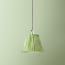 7 inch pendant shade in classic green chalk stripes printed cotton