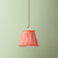 7 inch pendant shade in coral chalk stripes printed cotton