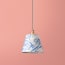 7 inch pendant shade in blue and white Tiber hand marbled paper