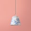 7 inch pendant shade in blue and white Tiber hand marbled paper