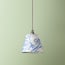 7 inch pendant shade in blue and white Tiber hand marbled paper