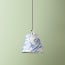 7 inch pendant shade in blue and white Tiber hand marbled paper