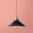 Ted ceramic pendant shade in black with stone interior