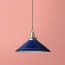 Ted ceramic pendant shade in navy with stone interior