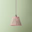 7 inch pendant shade in aqua pink block printed Dotty gathered cotton by GP & J Baker