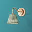 Swan neck wall fixture in antiqued brass