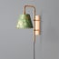 Tiree wall fixture in antiqued brass with external flex in olive green