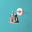 Elbow wall fixture in antiqued silver