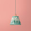 7 inch pendant lamp shade in teal Zaraband gathered linen by GP & J Baker