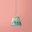 7 inch pendant lamp shade in teal Zaraband gathered linen by GP & J Baker
