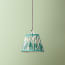 7 inch pendant lamp shade in teal Zaraband gathered linen by GP & J Baker