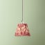 7 inch pendant lamp shade in red Zaraband gathered linen by GP & J Baker
