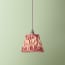 7 inch pendant lamp shade in red Zaraband gathered linen by GP & J Baker