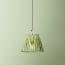 7 inch pendant shade in green blue Bokhara gathered linen by GP & J Baker
