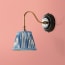 Drake wall fixture in wood and antiqued brass