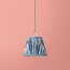 7 inch pendant shade in denim Bokhara gathered linen by GP & J Baker
