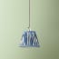 7 inch pendant shade in denim Bokhara gathered linen by GP & J Baker