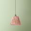 7 inch pendant shade in red aqua Tuffley gathered cotton by GP & J Baker