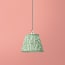 7 inch pendant shade in green blue Tuffley gathered cotton by GP & J Baker