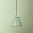 7 inch pendant shade in green blue Tuffley gathered cotton by GP & J Baker