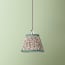 7 inch pendant shade in aqua red Tuffley gathered cotton by GP & J Baker