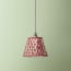 7 inch pendant shade in oxblood block printed Dotty gathered cotton by GP & J Baker
