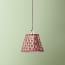 7 inch pendant shade in oxblood block printed Dotty gathered cotton by GP & J Baker