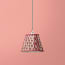 7 inch pendant shade in oxblood block printed Dotty gathered cotton by GP & J Baker