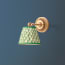 Bathroom Rose wall fixture in antiqued brass