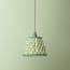 7 inch pendant shade in green and white block printed Dotty gathered cotton by GP & J Baker