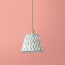 7 inch pendant shade in blue and white block printed Dotty gathered cotton by GP & J Baker