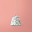 7 inch pendant shade in blue and white block printed Dotty gathered cotton by GP & J Baker