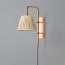 Tiree wall fixture in antiqued brass with external flex in olive green