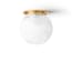 Regular Plumb flush mount fixture in antiqued brass