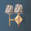 Double Astor wall fixture in antiqued brass
