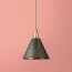 Stanley pendant shade in dark gray with copper interior