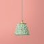 7 inch pendant shade in green blue Tuffley gathered cotton by GP & J Baker