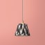 7 inch pendant lamp shade in ikat printed zig-zag black linen
