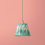 7 inch pendant lamp shade in teal Zaraband gathered linen by GP & J Baker