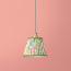 7 inch pendant shade in boughs green and rose bower printed cotton by Morris & Co
