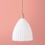 Larger Scallop pendant shade in opaline glass