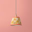 7 inch Pendant Shade in Citrine 'Palmette' Linen by Ellen Merchant