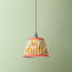 7 inch Pendant Shade in Citrine 'Palmette' Linen by Ellen Merchant