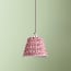 7 inch straight empire pendant shade in temple red block printed cotton
