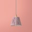 7 inch pendant shade in Ruby candy stripes in block printed cotton
