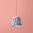 7 inch straight empire pendant shade in woven blue zig zag linen ikat