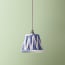 7 inch straight empire pendant shade in woven blue zig zag linen ikat