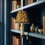Bronte cordless bookshelf light in brass