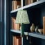 Bronte cordless bookshelf light in turquoise